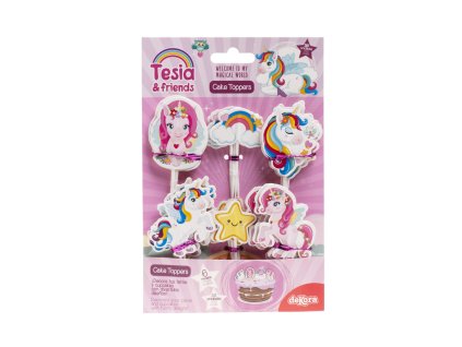 Papírové zápichy do cupcakes jednorožec 16 ks (2)