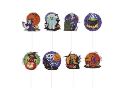 Papírové zápichy na cupcakes strašidelný Halloween (1)