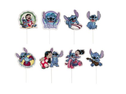 Papírové zápichy do cupcakes Stitch 16 ks (1)