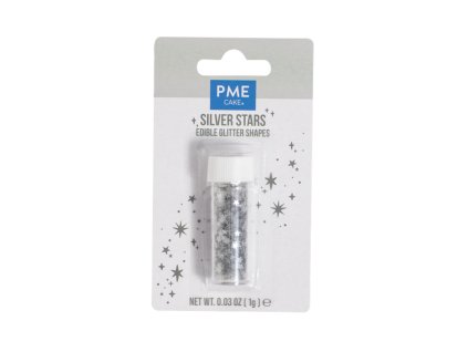 Jedlé mini hvězdičky z konfet, stříbrné 1 g
