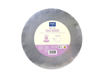 Dortová podložka stříbrná O 20 cm, výška 12 mm