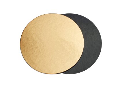 Dortová podložka zlatočerná, O 22 cm, výška 3 mm