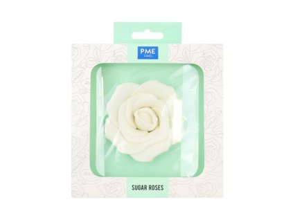 Cukrové bílé růže 9 cm (2)