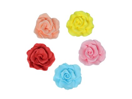 Cukrové ozdoby růže mix barev 4 cm, 36 ks