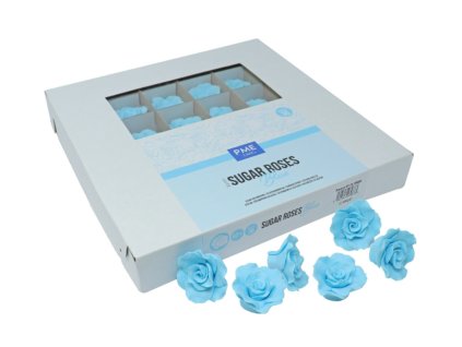 30759 1 cukrove ozdoby ruze modre 4 cm 36 ks