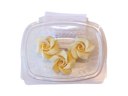 Čokoládová růže perleťově bílá 4,5 × 3 cm (1)