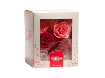 Jedlá dekorace na dort, sada růží 36 ks Dekora