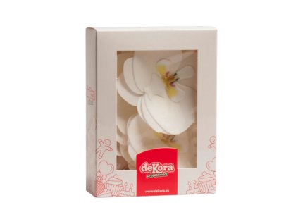 Jedlá dekorace na dort, bílá orchidej 10 ks Dekora