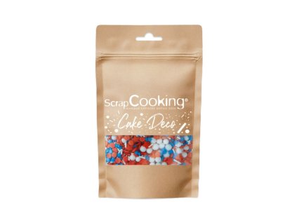 Cukrové zdobení červenomodrý mix 50 g