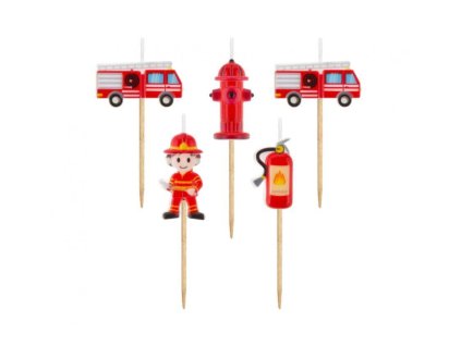 Svíčky na dort hasiči 5 ks