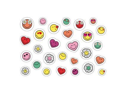 Jedlé nálepky na dort Smiley, 1 arch