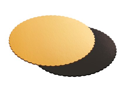 Dortová podložka zlatočerná O 24 cm, výška 3 mm
