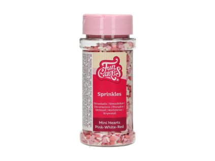 Sprinkles - sypání bílo-růžovo-červené srdíčka 60g; 01
