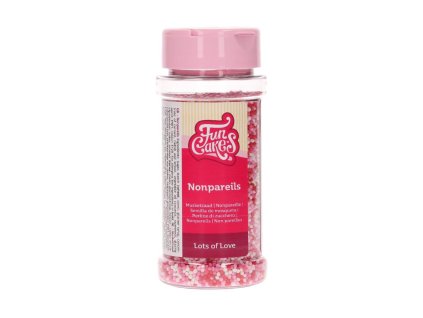 Nonpareils - perličky růžovo-bílo-červený mix 80g