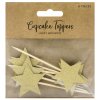 Zápichy do cupcakes - zlaté hvězdy 6 ks