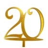 Zápich - číslo 20 zlatý; T01