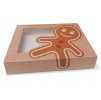 Krabice přírodní s okýnkem 26 × 19 × 5 cm – perníček