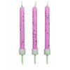 Svíčky PME - růžové s glitry