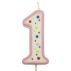 Dortová svíčka číslo růžové – 1