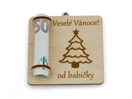 Dárková karta na zavěšení - stromek s věnováním