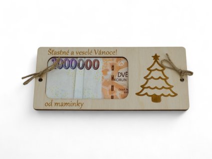 Vánoční obálka - stromek s věnováním