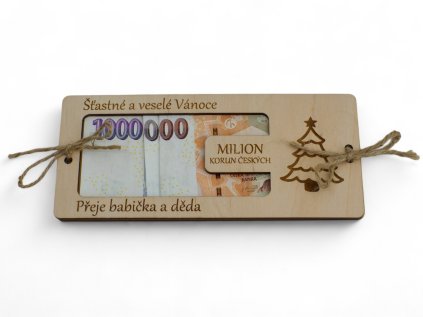 Vánoční obálka - milion, stromek s věnováním