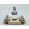 Dřevěný podstavec - GALLI SLIVOVICE 200ml + 4 pohárky