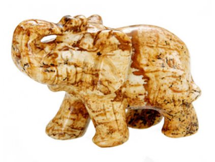 Slon 5cm - Jaspis obrázkový Kameny ARCHIV - Drahé kameny