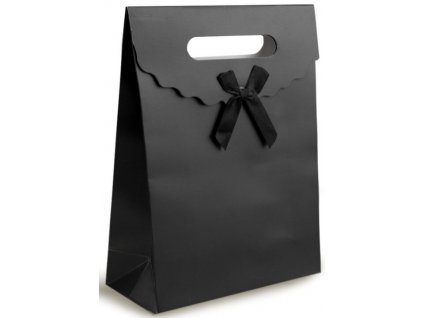 Taška z papíru 19x27cm - černá Dárkové obaly Papírové tašky