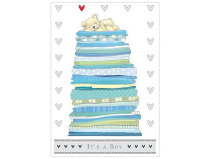 Přání 01021 - 12x17cm, zlatotisk Přání Miminka Děti