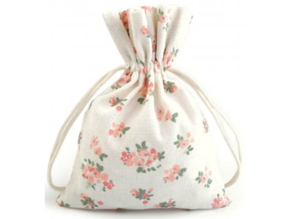 Sáček 13x18cm - bavlna s potiskem - květy Dárkové obaly Bavlněné sáčky