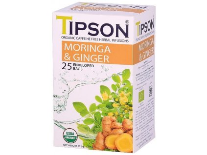 Bio Bylinný čaj 25x1,5g - Moringa, Ginger Čaje, Byliny Bylinné čaje