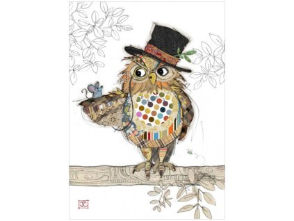 Přání 01109 - 13x18cm, zlatotisk - Oswald Owl Přání Zvířata Ptáci