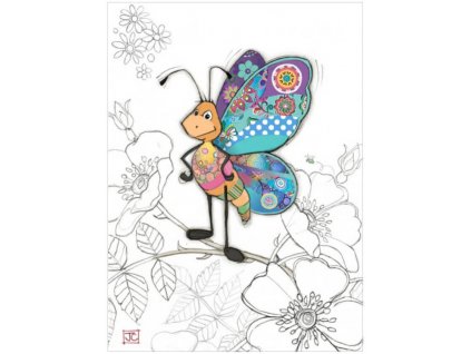 Přání 01113 - 13x18cm, zlatotisk - Bertie Butterfly Přání Zvířata Ptáci