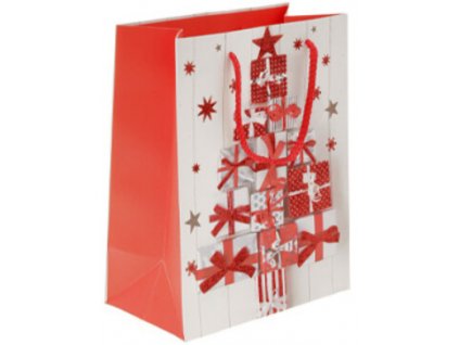 Taška z papíru s glitry 23x18cm - Vánoce III - 03 TIP na vánoční dárky Vánoční obaly