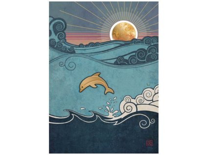Přání 01176 - 13x18cm, zlatotisk - Dolphin Přání Pro radost