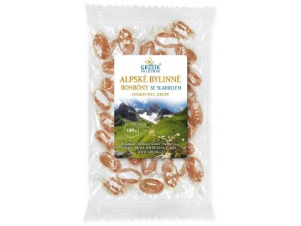 Bylinné bonbóny se sladidlem 100g - Alpské  Čaje, Byliny Kapky, Sirupy, Bonbóny