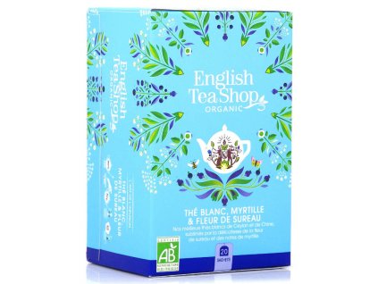 Bio Bílý čaj ochucený 20x1,5g - White Tea Blueberry, Elderflower Čaje, Byliny BIO čaje