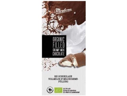 Bio čokoláda plněná 100g - Mléčná 35%, Mléčný krém Delikatesy Čokoláda