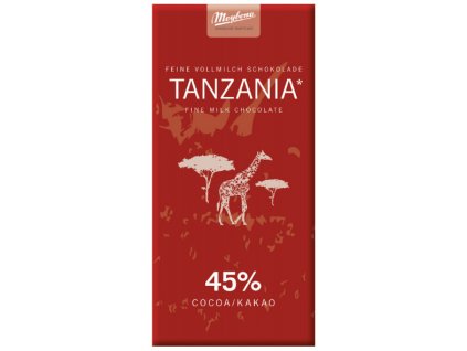 Čokoláda 100g - Mléčná 45% Tanzania Delikatesy Čokoláda