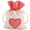 Sáček 12,5x17,5cm - bavlna s potiskem - srdce Dárkové obaly Bavlněné sáčky