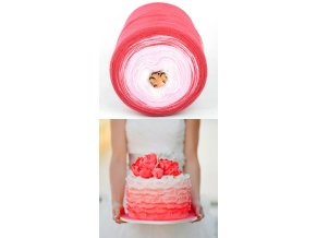 Pletací příze Stenli Baby Muffin 726 Červeno růžovo bílá