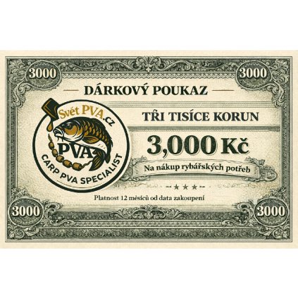 Dárkový poukaz 3000 Kč SvětPVA.cz