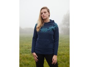 CHRISTORY| Dámský hoodie bezešvý svetr ze Shetlandské příze