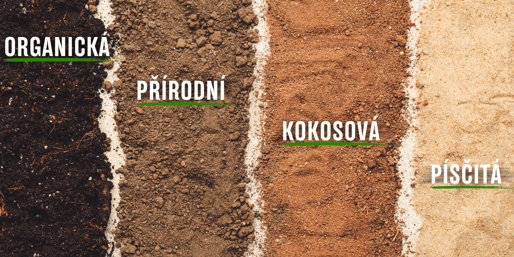 Různé druhy půdy konopí