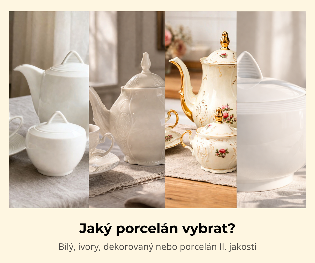 Jaký porcelán vybrat? Bílý, ivory, dekorovaný nebo porcelán II. jakosti