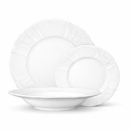 Thun 1794 BERNADOTTE talířová souprava bílá 18 dílná