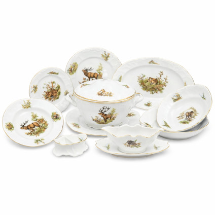 Thun 1794 BERNADOTTE jídelní souprava myslivecká 25 dílná