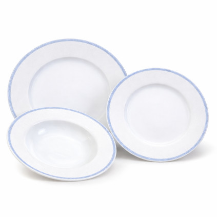 Thun 1794 OPAL talířová souprava modrá krajka 18 dílná