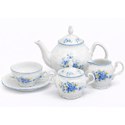 Thun 1794 BERNADOTTE čajová souprava pomněnka 15 dílná
